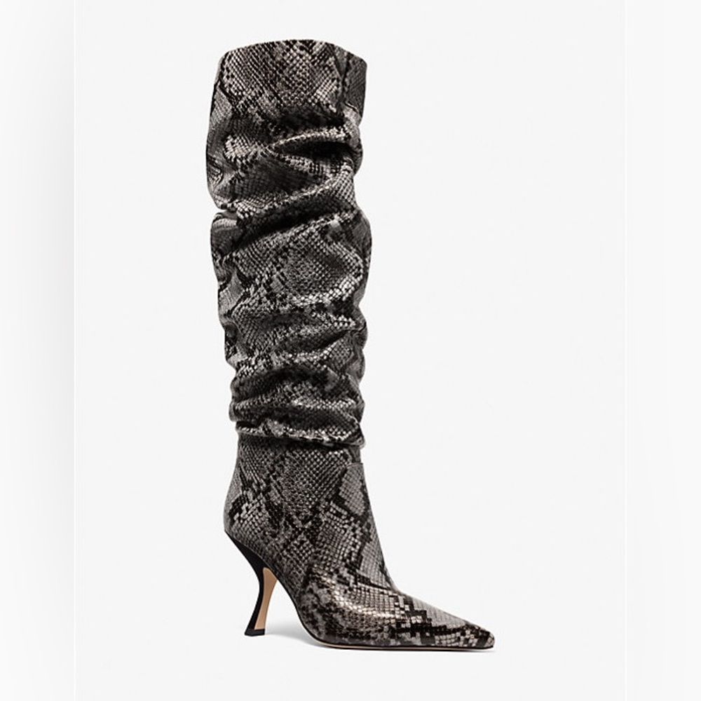 Michael Kors Snakeskin Heeled Boots. MSRP $428